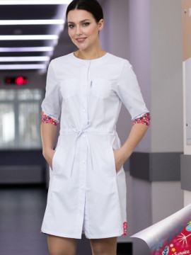 Халат медицинский женский 102 (белый, айман 195)