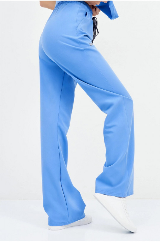 Брюки медицинские женские 1-28-15 (лазурно голубой Azur blue 10, Curly)