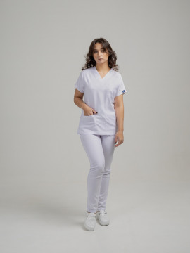 Костюм медицинский женский CORE-FLEX LYCRA (белый, стрейч)