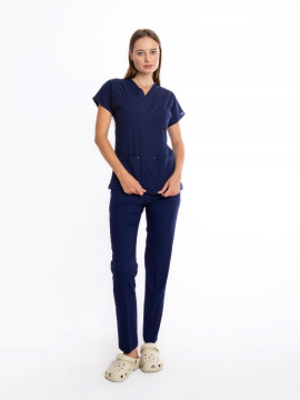 Костюм медицинский женский CORE-FLEX LYCRA (синий, стрейч)