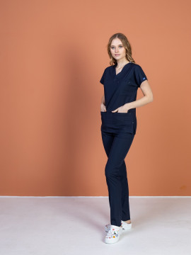 Костюм медицинский женский CORE-FLEX LYCRA (т.синий lacivert, стрейч)