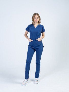 Костюм медицинский женский U-FLEX LYCRA (шторм синий, стрейч)